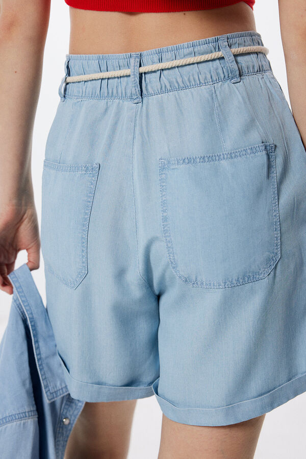 Springfield Short vaquero tencel cinturón azul medio