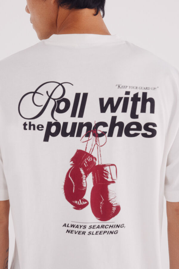 Springfield Camiseta roll with de punches marfil
