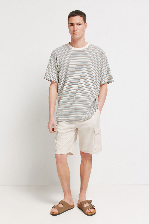 Springfield Playera con textura de rayas blanco