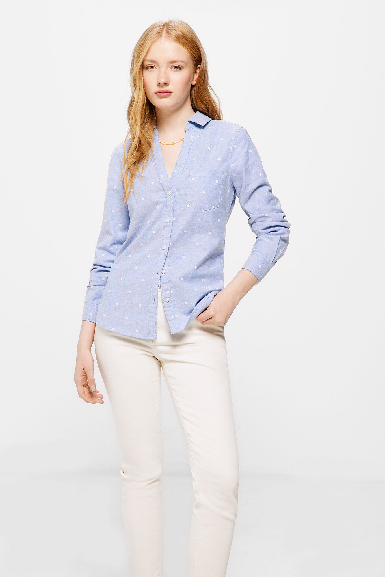 Camisa Oxford Escote Uve Blusas de mujer WomenSecret MX