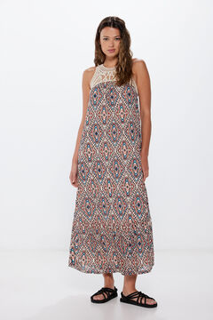 Springfield Vestido midi halter crochet café