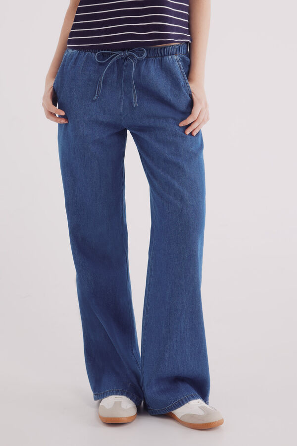 Springfield Pantalón jogger denim azul