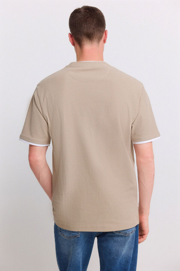 Springfield Playera de tela waffle doble caf&eacute;