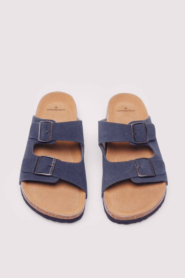 Springfield Sandalia piel doble hebilla gris