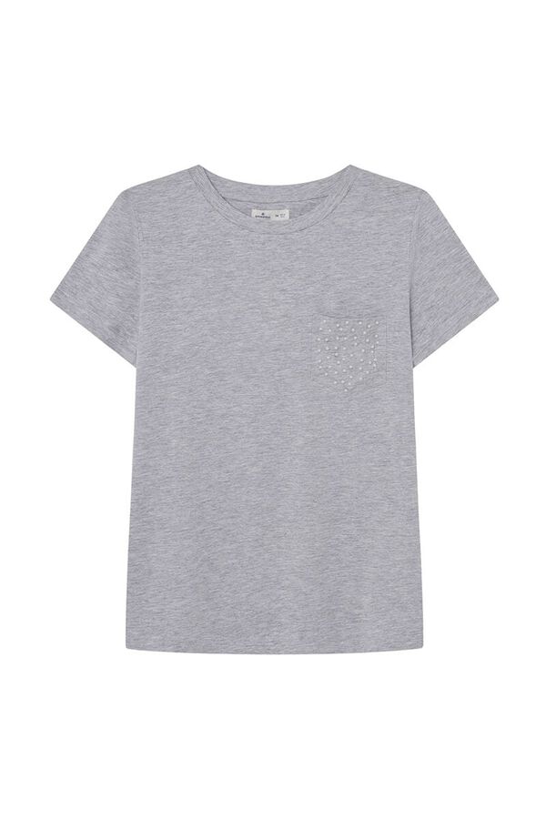 Springfield Playera bolsillo perlas gris medio