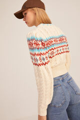 Springfield Suéter Cable Knit Jacquard beige