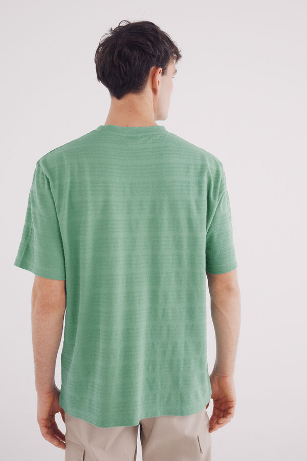 Springfield Playera raya piqué verde