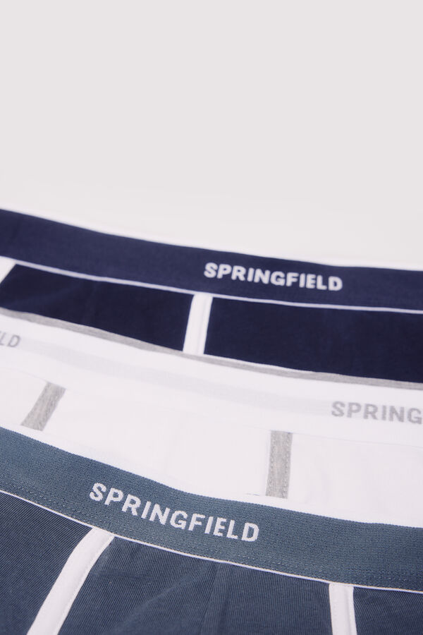 Springfield Pack 3 bóxeres contraste azul
