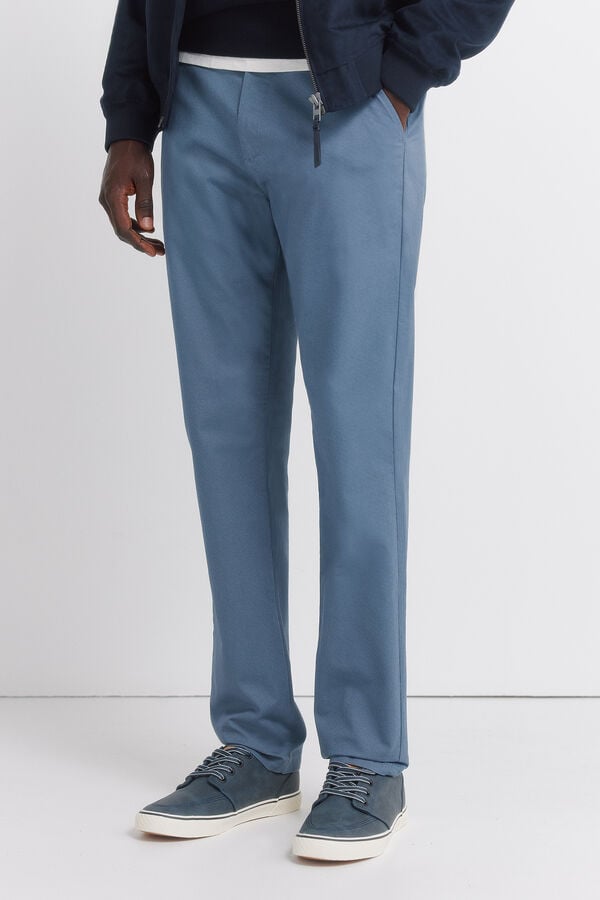 Springfield Pantal&oacute;n microestampado slim fit azul