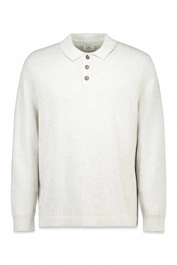 Springfield Jersey de cuello polo con botones gris