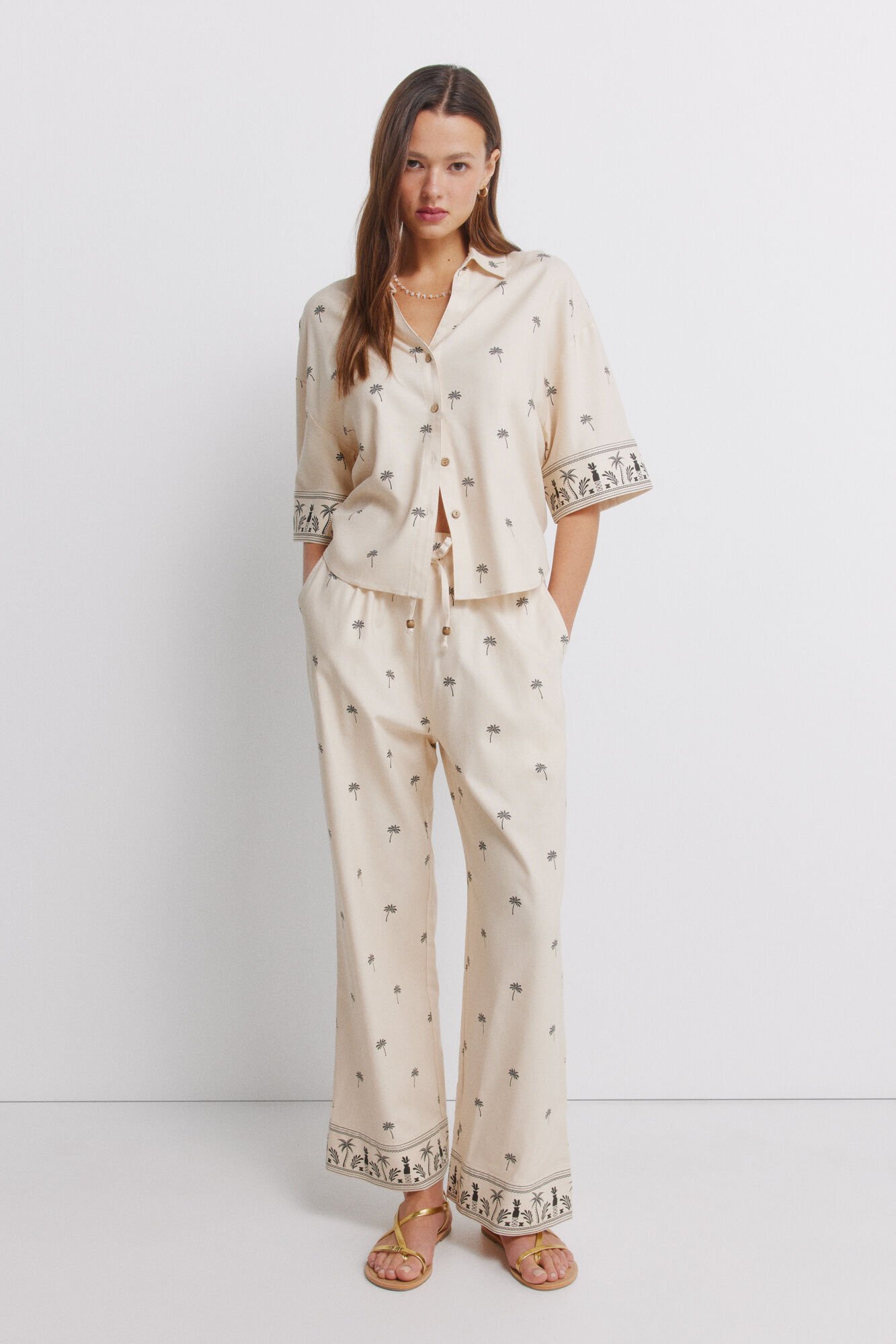 Springfield Camisa de manga corta estampada oversize