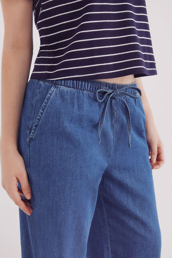 Springfield Pantalón jogger denim azul