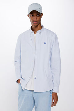 Springfield Camisa polera oxford rayas azul