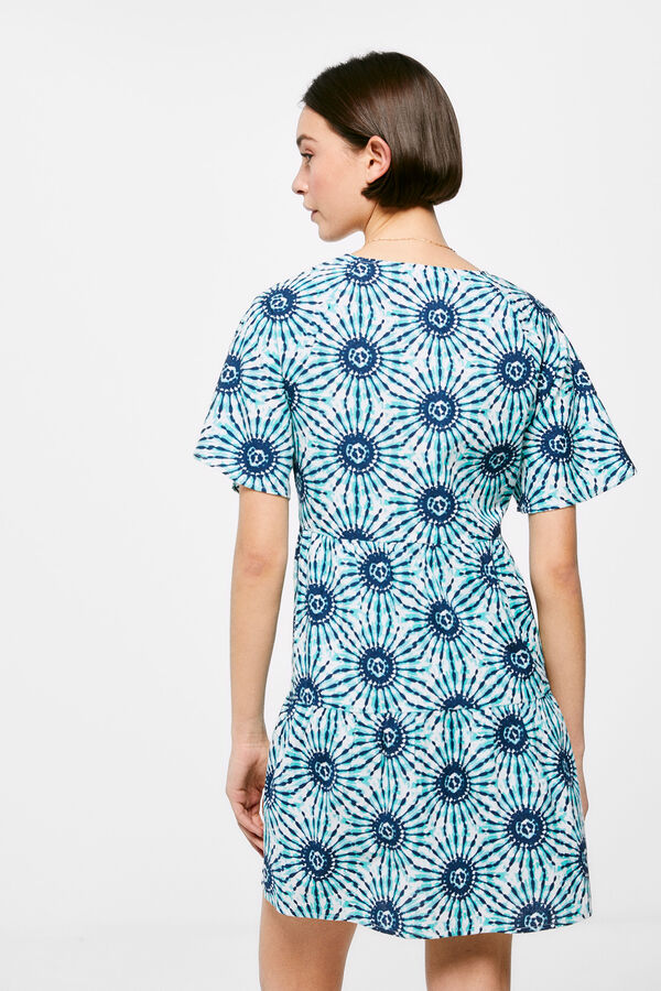 Springfield Vestido Túnica Algodón Lino azul