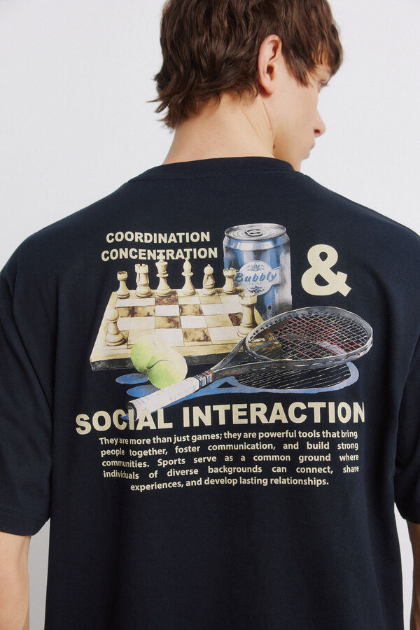 Springfield Playera interacci&oacute;n social azul