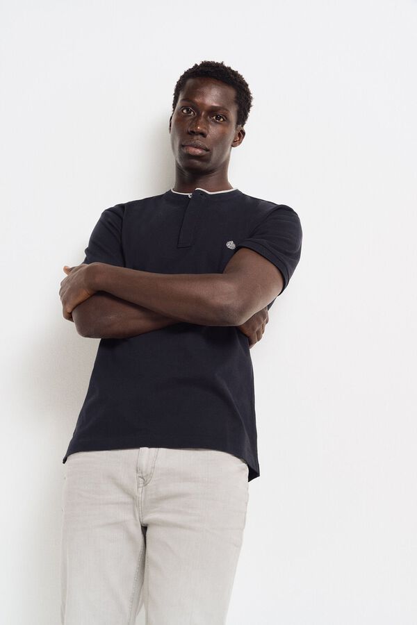Springfield Polo  piqué cuello mao regular fit marino
