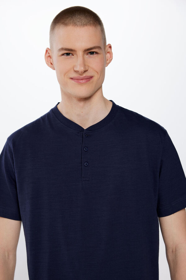 Springfield Playera cuello panadero azul