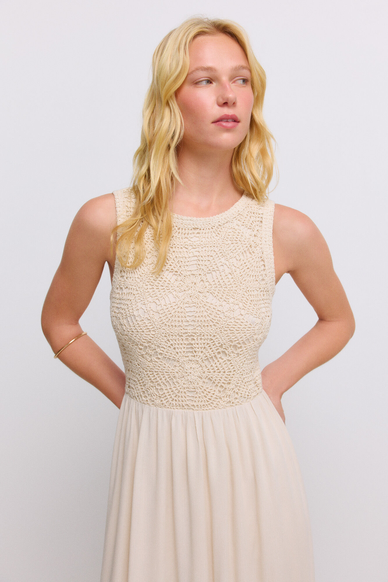 Springfield Vestido sin mangas de crochet