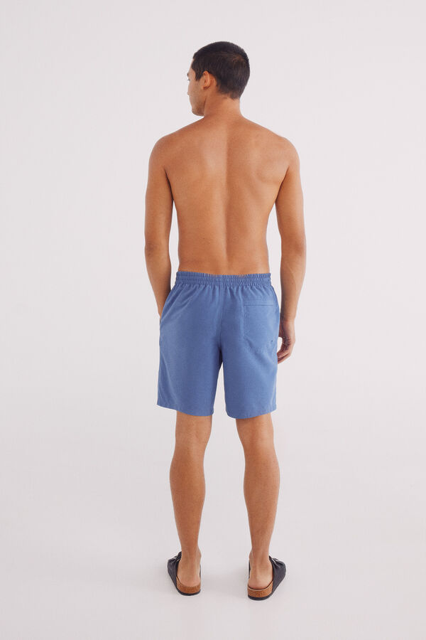 Springfield Bañador liso logo Springfield azul tinta
