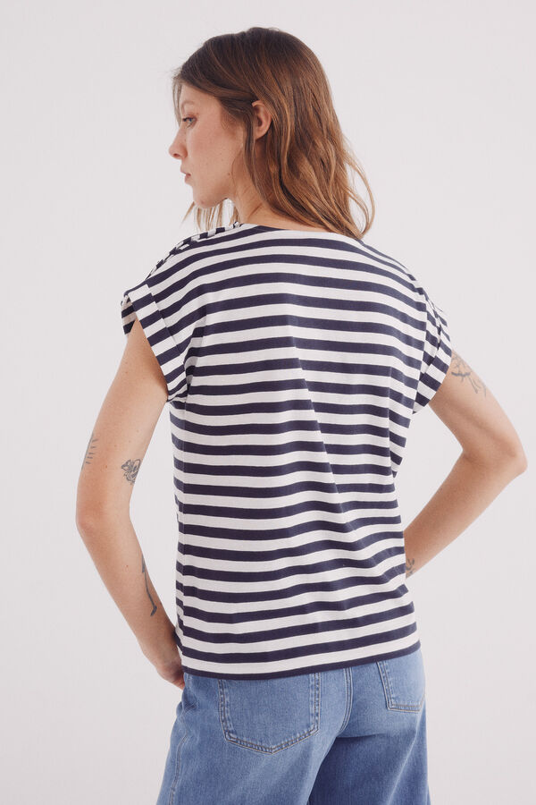 Springfield Playera "Daisy" rayas azulado