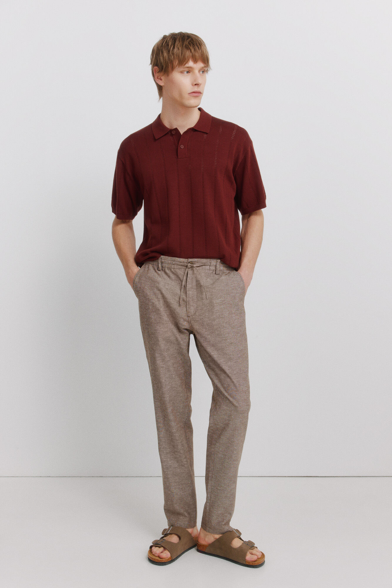 Springfield Pantal&oacute;n chino comfort fit de lino