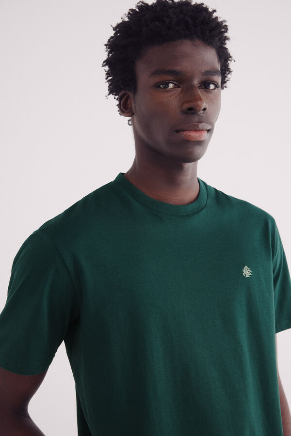 Springfield Playera básica cuello redondo verde