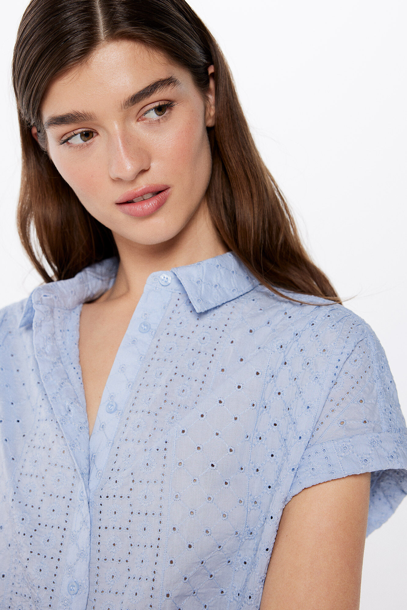 Blusa Manga Corta Bordado Suizo Blusas de mujer WomenSecret MX