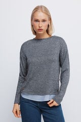 Springfield Playera combinada con botones laterales gris