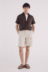 Springfield Bermudas lino cargo comfort fit blanco