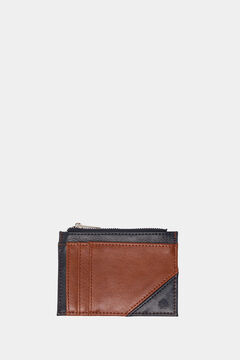 Springfield Cartera básica efecto piel bicolor azul