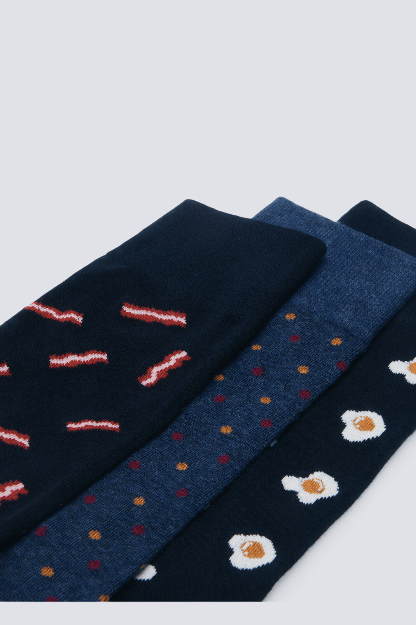 Springfield Pack de 3 calcetines con huevos, lunares y tocino
