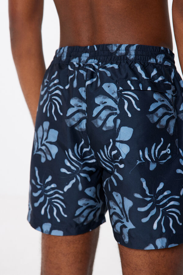 Springfield Bañador estampado hojas marino