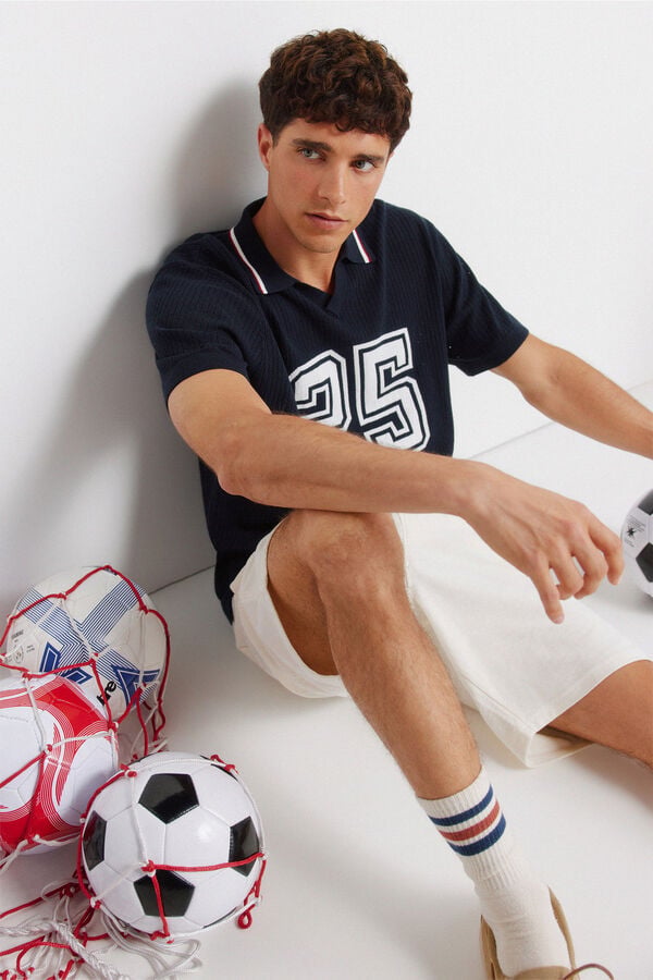 Springfield Polo sport de jacquard azul tinta