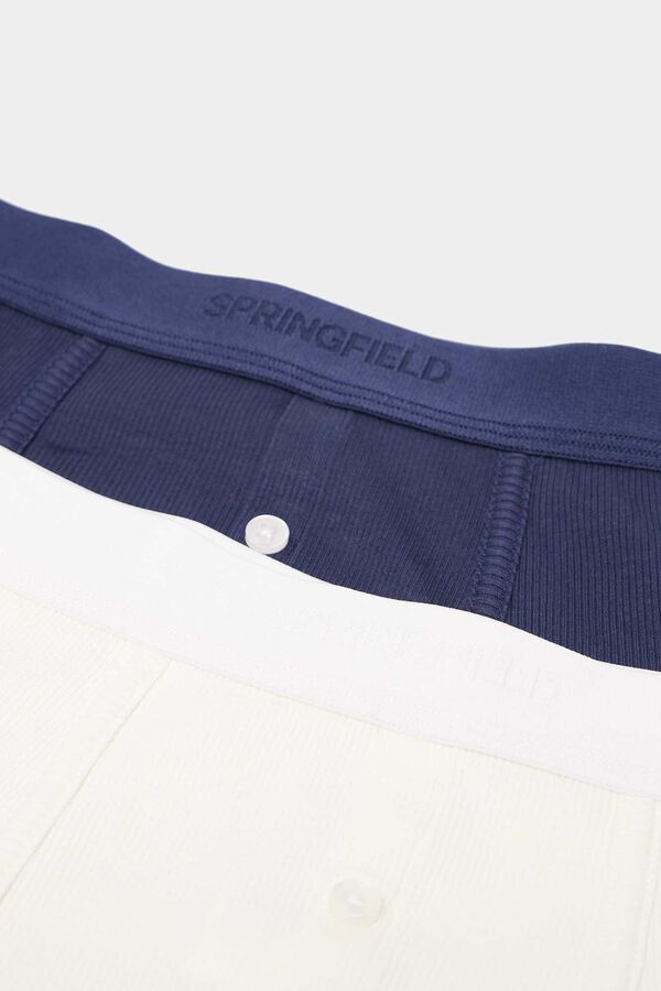 Springfield Pack 2 boxers en rib azul oscuro