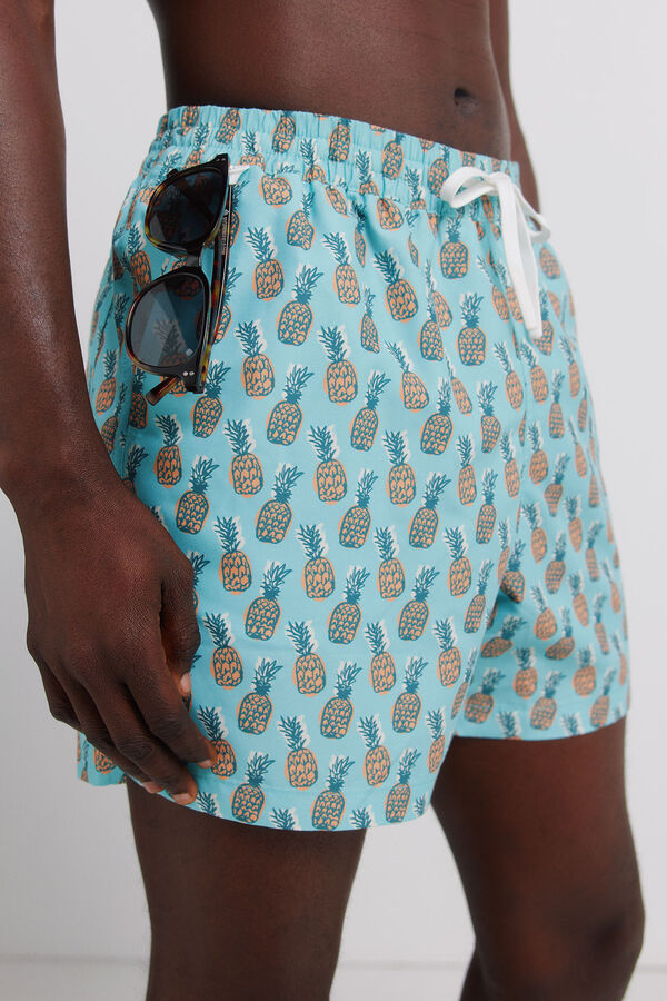 Springfield Traje de ba&ntilde;o estampado de pi&ntilde;as azul