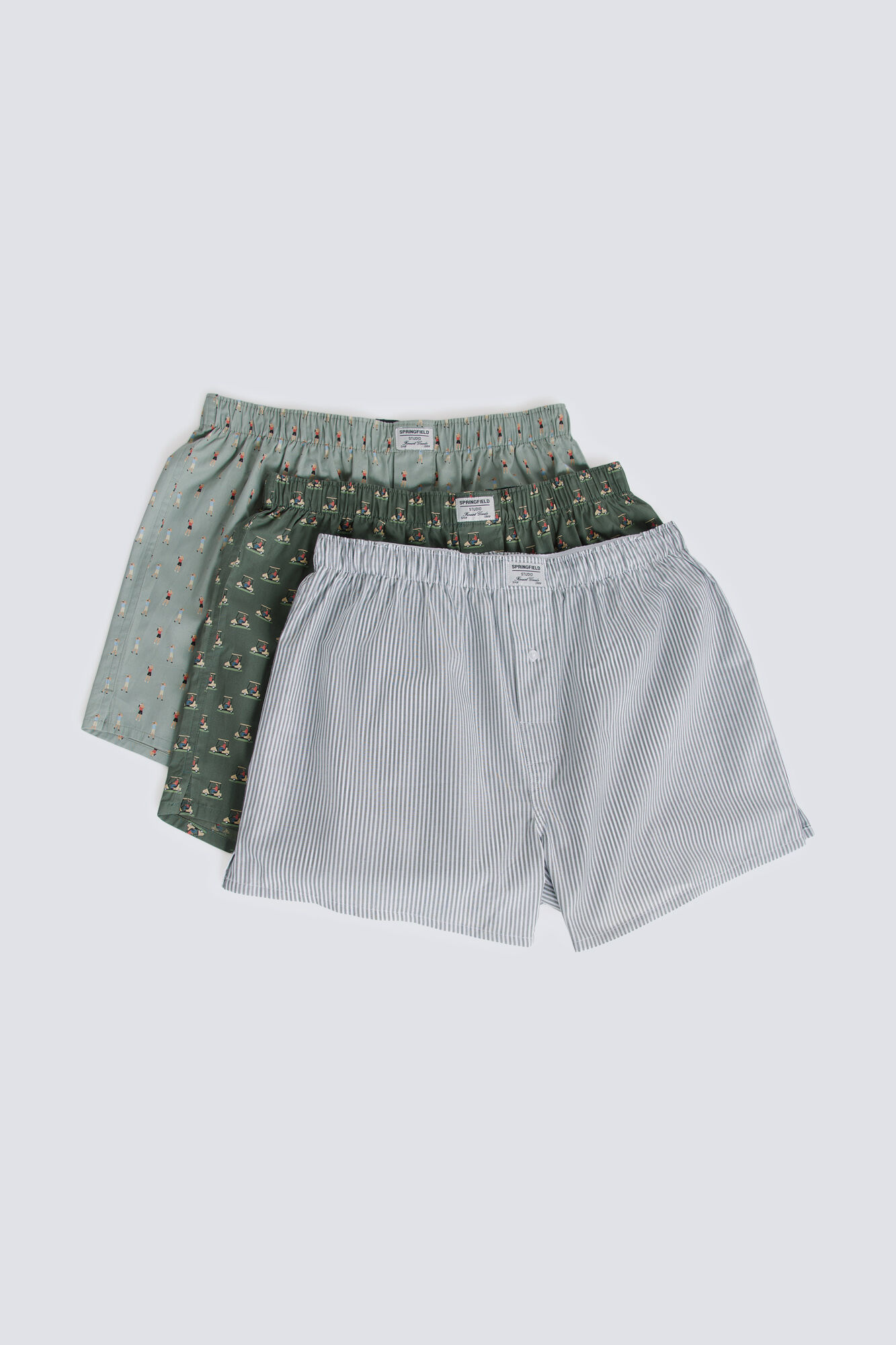 Springfield Pack de 3 calzones estampado retro
