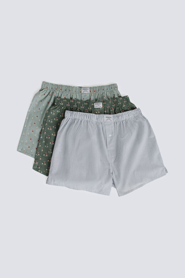 Springfield Pack de 3 calzones estampado retro azul
