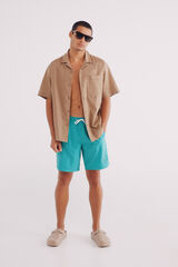Springfield Bañador liso logo Springfield verde
