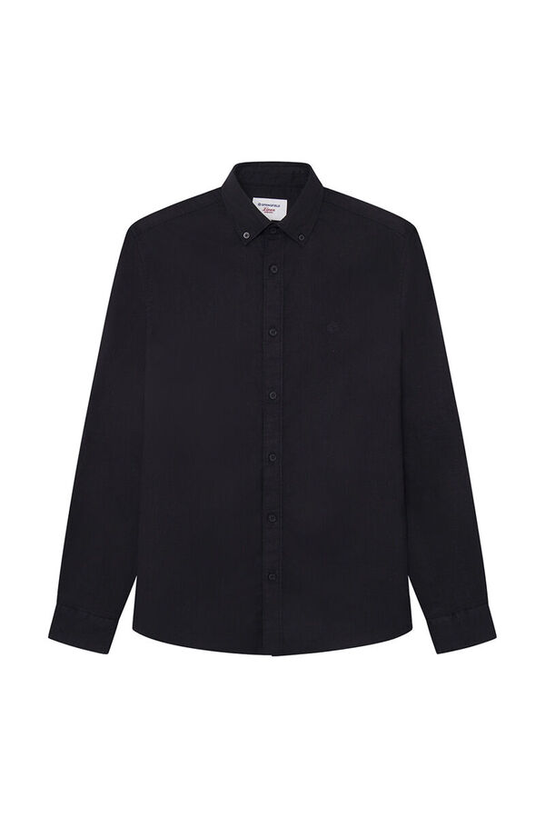 Springfield Camisa lino color negro