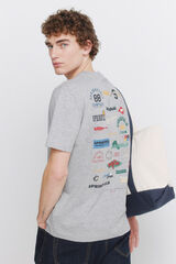 Springfield Playera logos jaspeada gris