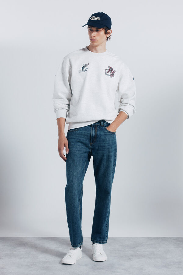 Springfield Sudadera bordado espalda gris