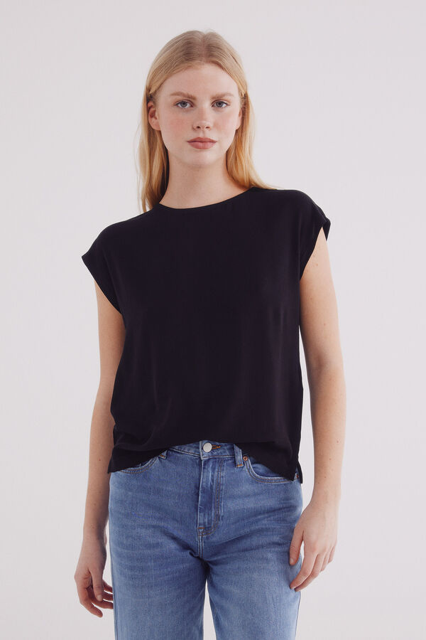 Springfield Playera lisa viscosa negro