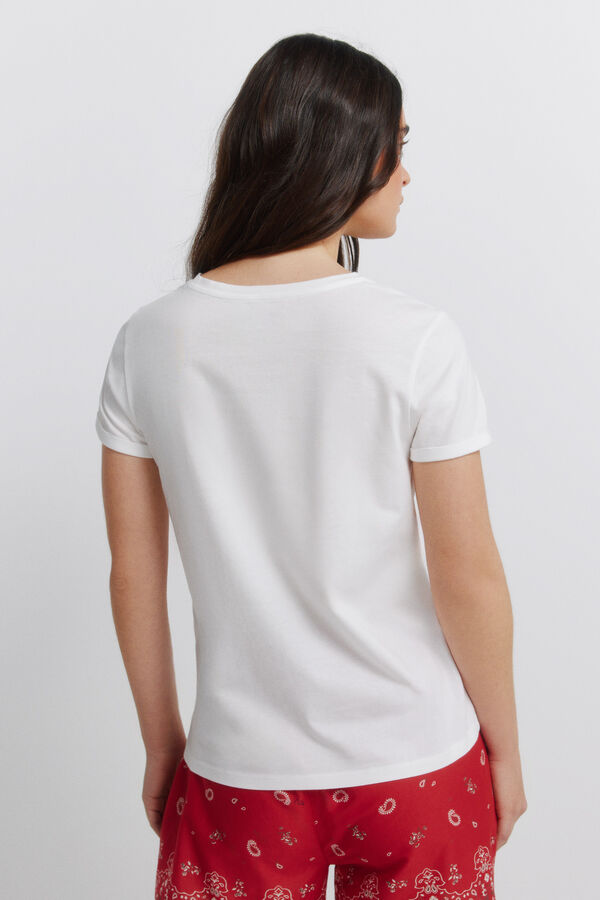 Springfield Playera de manga corta de algod&oacute;n "cowgirl" blanco