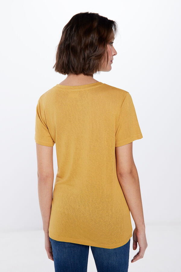 Springfield Playera cuello perlas amarillo