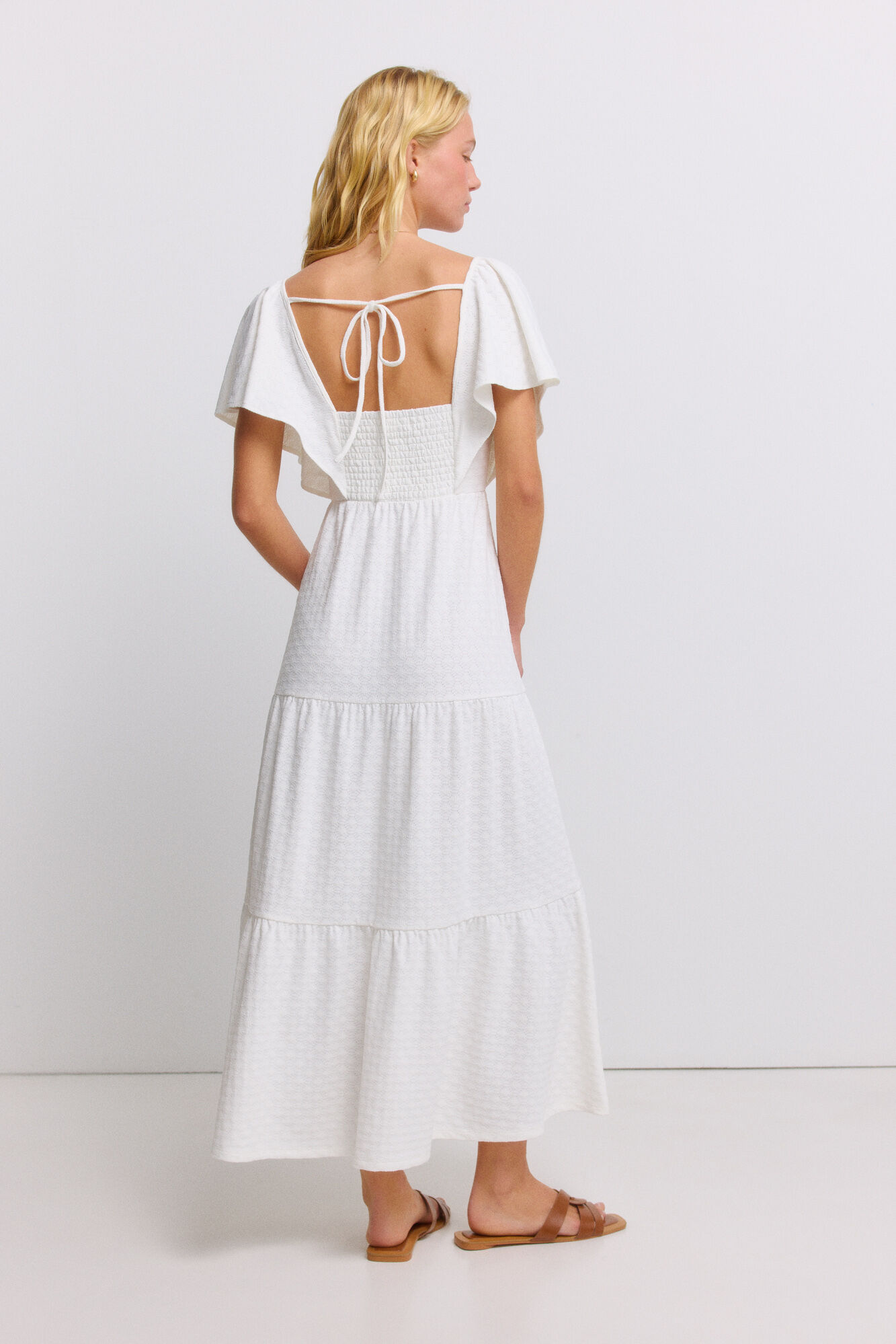 Springfield Vestido midi de tirantes con volantes