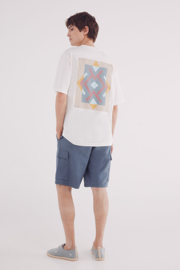 Springfield Bermudas lino cargo comfort fit azul