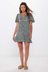 Springfield Vestido corto estampado laces insertados estampado