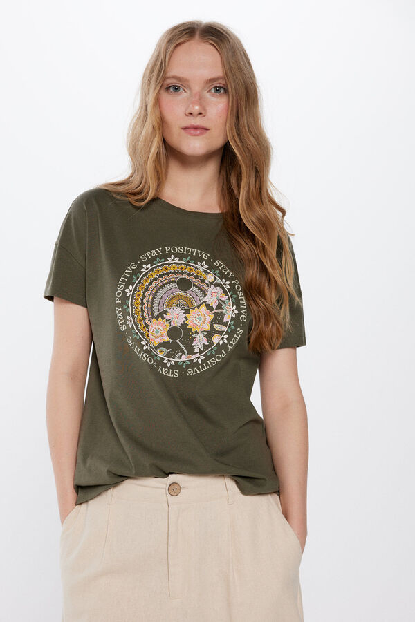 Springfield Playera Gráfica Étnica kaki