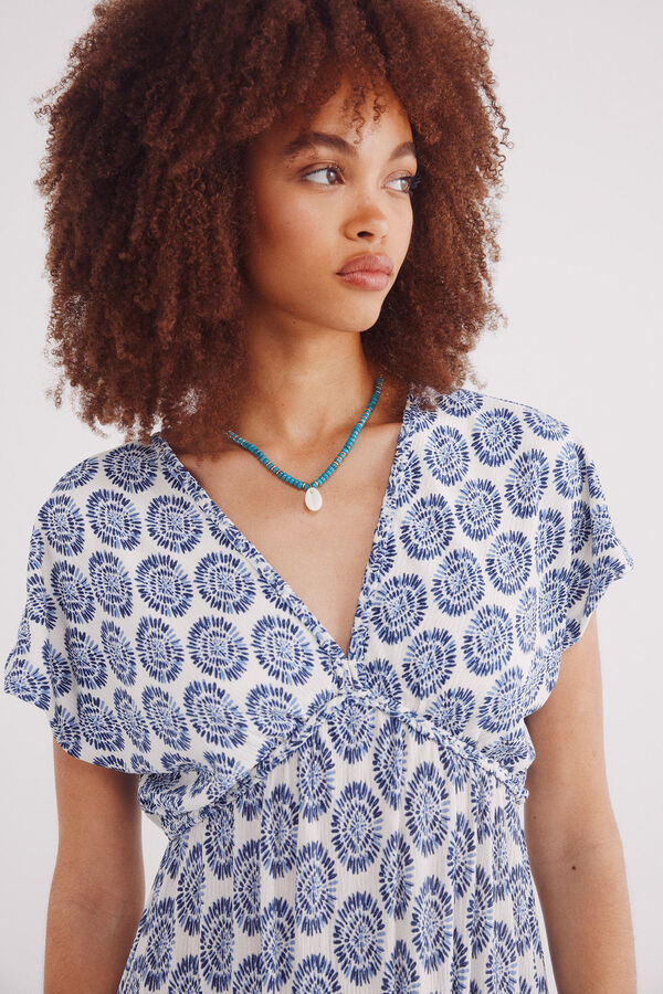Springfield Vestido midi estampado boho café