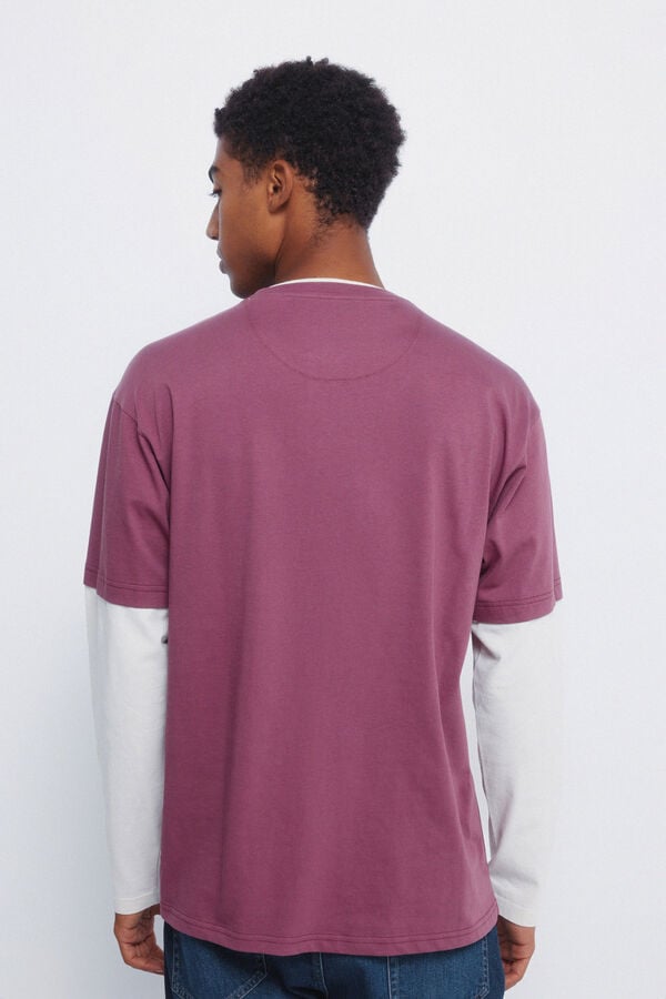 Springfield Playera de manga larga doble púrpura